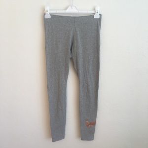 Nike Grey Rose Gold Swoosh Leggings